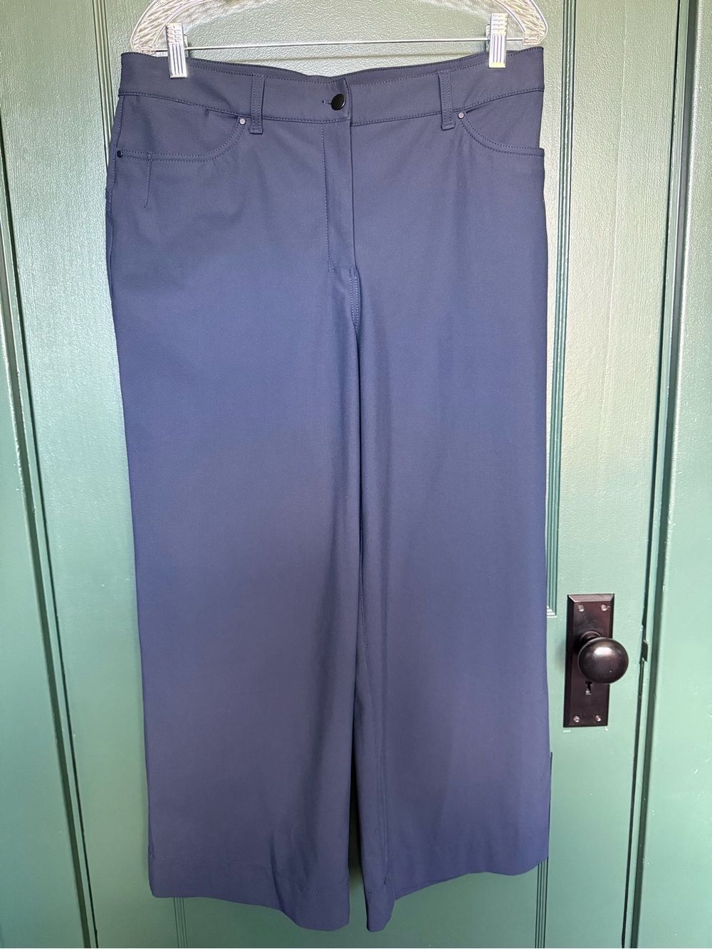 lululemon City Sleek 5 Pocket Warpstreme Wide Leg 7/8 Pants Navy 32